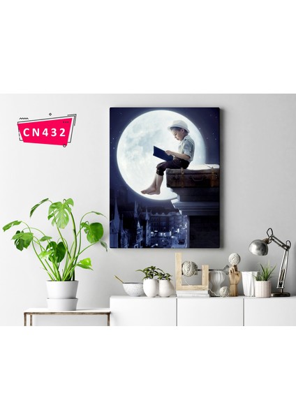 Dolunay ve Çocuk Çocuk & Çocuk Kalanlar Için Tablolar / Fantastik Tablolar