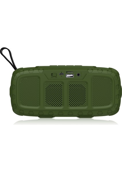 NR-5018 Açık Taşınabilir Bluetooth Hoparlör Süpürgeli Arama / Tf Kart / Fm / U Disk Yeşil + Sarı (Yurt Dışından)