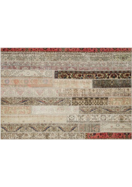 Klasik Modern Patchwork Eskitme Halı 160 x 230 cm 6014