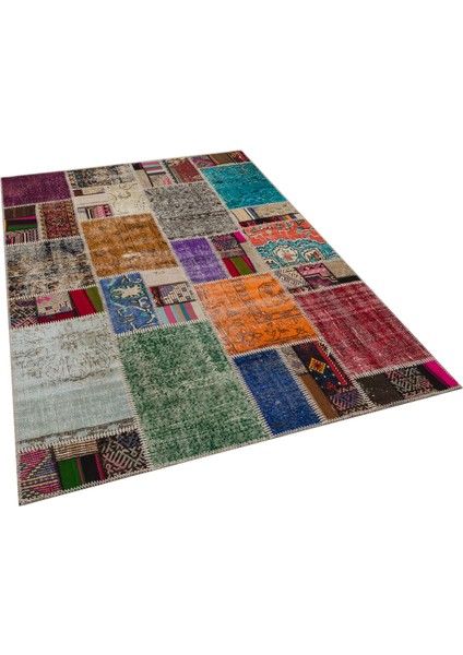 Klasik Modern Patchwork Eskitme Halı 160 x 230 cm 6028