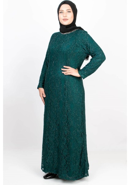 Taş Işleme Detaylı Simli Abiye Petrol MDA2167 fırsatları