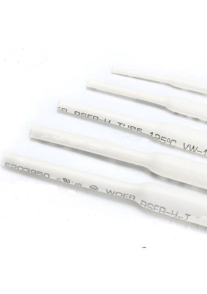 Polyolefin Isı Shrink Tüp 2:1 Daralan Makaron Boru Çap Ø1,5mm 10 x 1 Metre Beyaz