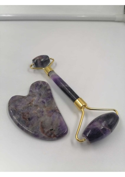 Ametist Taşı Face Roller ve Gua Sha 2li Set