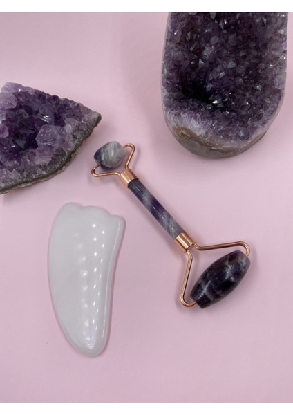 Ametist Face Roller ve Aytaşı Gua Sha 2li Set