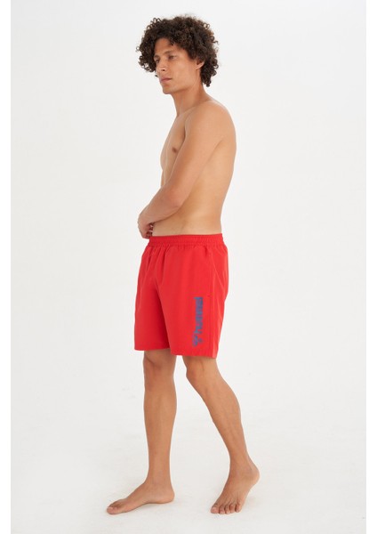 950055-1301 Normal Bel Regular Fit Düz Kırmızı Erkek Şort Mayo fiyatları
