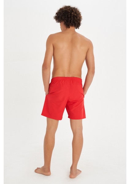 950055-1301 Normal Bel Regular Fit Düz Kırmızı Erkek Şort Mayo modelleri