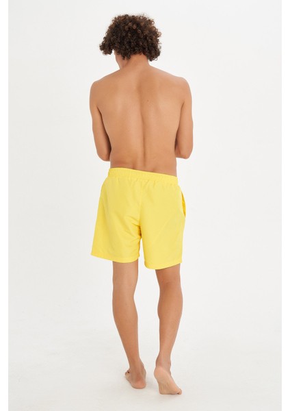 950055-2105 Normal Bel Regular Fit Düz Koyu Sarı Erkek Şort Mayo fiyatları