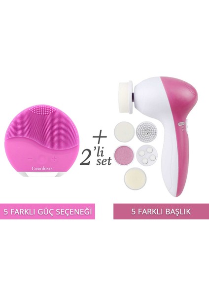 Cilt Temizleme Cihazı + 5 In 1 Yüz Temizleme Cilt Temizleme Aleti Ikili Seti