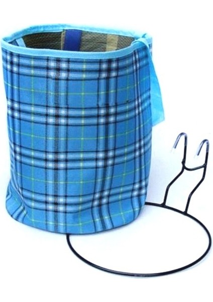 5 Adet Bisiklet Sepeti Mavi Kare (Yurt Dışından)