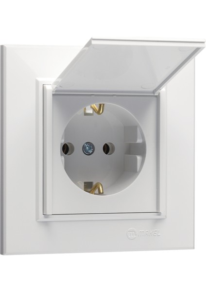 Karea Beyaz Kapaklı Topraklı Priz