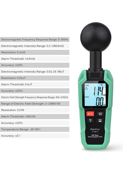 Emf Metre - Yeşil/Siyah (Yurt Dışından)