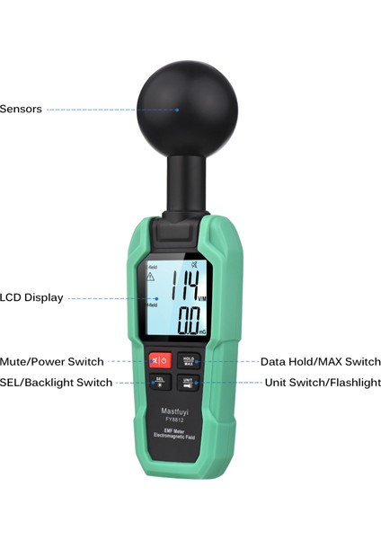 Emf Metre - Yeşil/Siyah (Yurt Dışından)