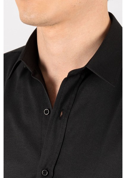 Modern Slim Fit Dar Kesim Armürlü Erkek Gömlek modelleri