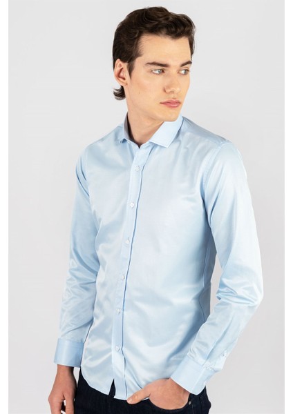 Modern Slim Fit Dar Kesim Düz Erkek Gömlek fiyatları