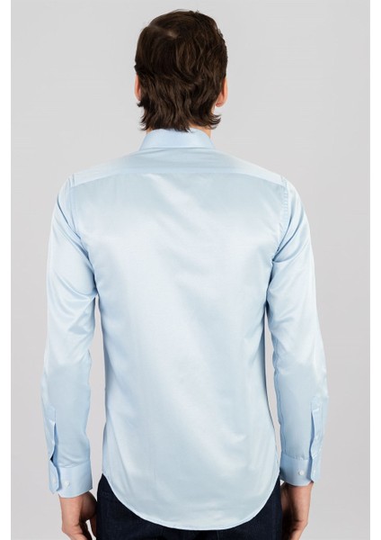Modern Slim Fit Dar Kesim Düz Erkek Gömlek fırsatları