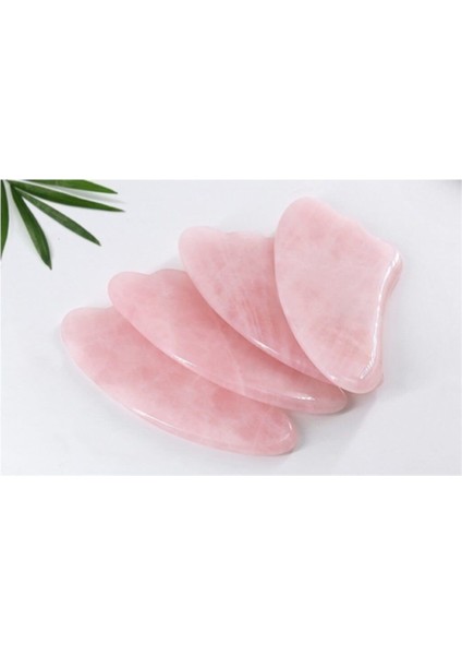 Hakiki Doğal Pembe Kuvars Taşı Gua Sha