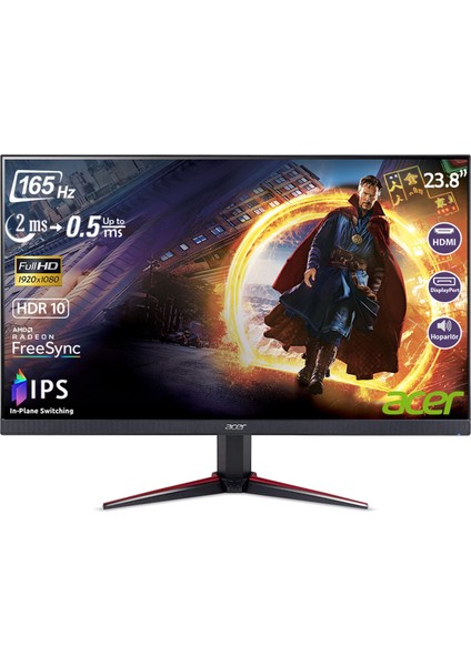 Nitro VG240YS 23,8" 165 Hz (Hdmı+Display) Amd Radeon Freesync FHD ( 1920X1080 ) HDR 10 IPS Oyuncu Monitör UM.QV0EE.S01