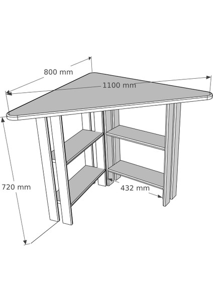 Wood Face Woodface Best Doğal Ahşap Köşe Çalışma Masası 110x80 cm