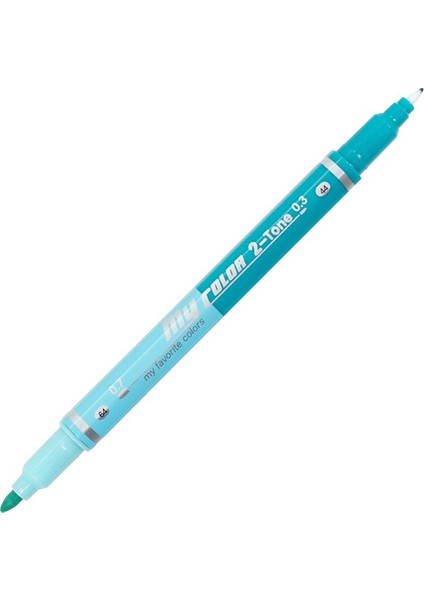 Dong-A My Color 2tone Çift Uçlu Keçeli Kalem Aquamarine-Blue Green 64/44