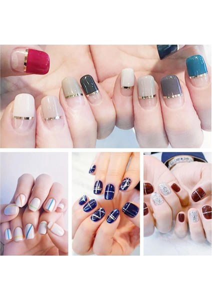 Nail Art Şerit Bant, Tırnak Süsleme, Kolay Uygulanabilir 10'lu Nail Art Bantları