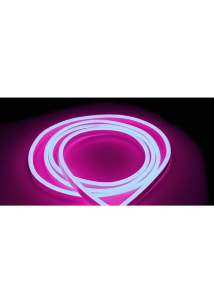 220V 2835 120 Ledli 1 Metre Neon LED Pembe ve 220V Neon Için Güç Kablosu