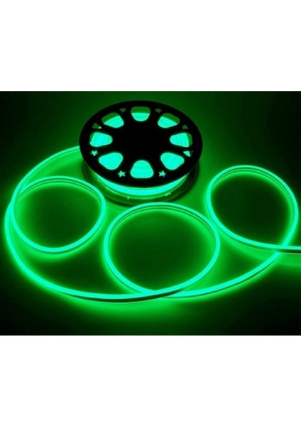 220V 2835 120 Ledli 1 Metre Neon LED Yeşil ve 220V Neon Için Güç Kablosu