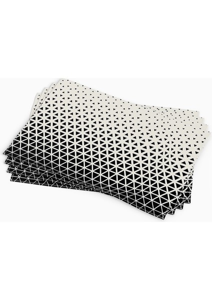 Siyah Krem Geometrik Modern Desenli Dijital Baskılı Amerikan Servisi 4'lü Set CGH135-AS