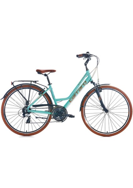Elite 805 28 Jant 24 Vites Şehir Bisikleti Mat Turkuaz - Kahverengi 46 cm