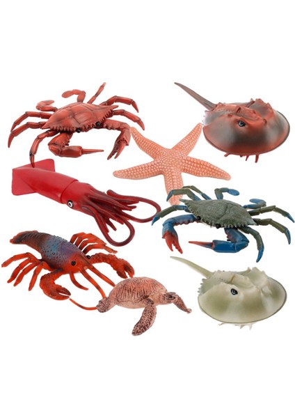Deniz Yaşamı Hayvan Figürinler Playset Doğum Günü Leri Hayatçı Çocuk Boys Için 8 Adet (Yurt Dışından)