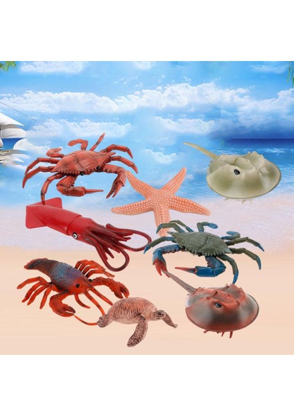 Deniz Yaşamı Hayvan Figürinler Playset Doğum Günü Leri Hayatçı Çocuk Boys Için 8 Adet (Yurt Dışından)