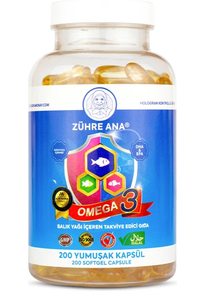 Zühre Ana Omega 3 Balık Yağı - 200 Kapsül (1300 Mg)