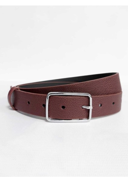 Kadın Bordo Gümüş Tokalı Kemer 0066