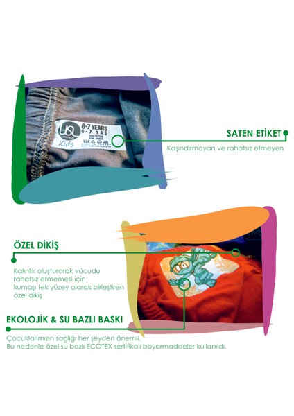6'lı Erkek Çocuk Baskılı Slip Külot (6'lı Paket) - 214102 modelleri