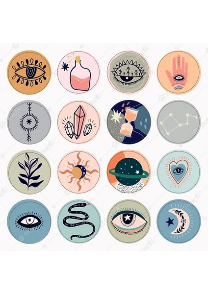 Yuvarlak Sticker (4x4 cm 32 Adet)