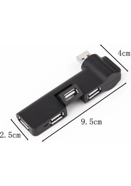 Dönebilir 4portlu Mini USB Hub Veri Adaptörü Bağlayıcı Dizüstü Bilgisayar Için Yaratıcı USB