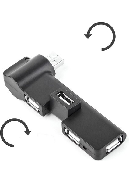 Dönebilir 4portlu Mini USB Hub Veri Adaptörü Bağlayıcı Dizüstü Bilgisayar Için Yaratıcı USB