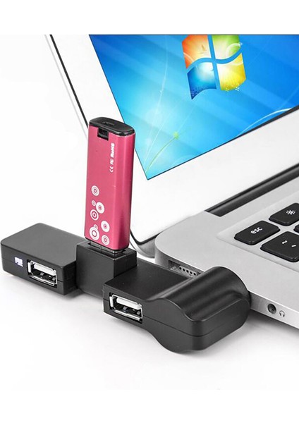 Dönebilir 4portlu Mini USB Hub Veri Adaptörü Bağlayıcı Dizüstü Bilgisayar Için Yaratıcı USB