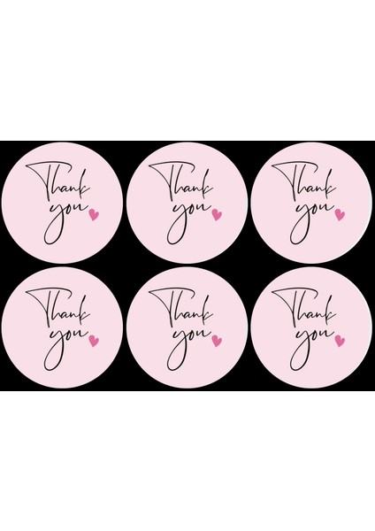 Thank You Yazılı Sticker Seti (4x4 cm 24 Adet)