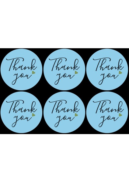 Thank You Yazılı Sticker Seti (4x4 cm 24 Adet)