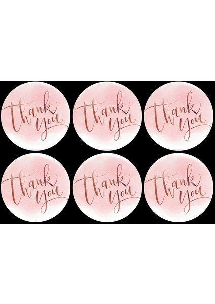 Thank You Yazılı Sticker Seti (4x4 cm 24 Adet)