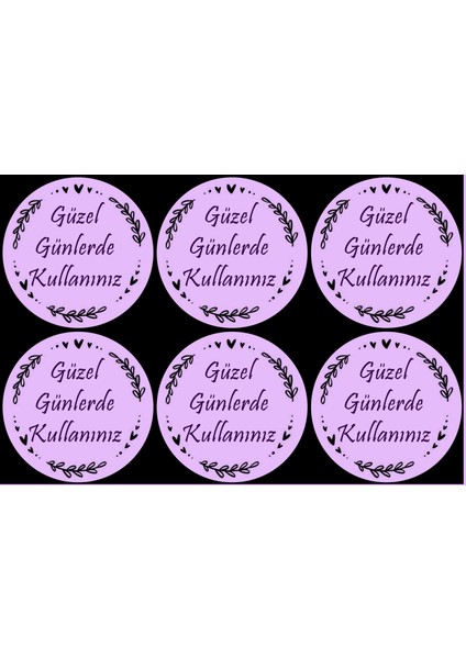 Güzel Günlerde Kullanınız Yazılı Sticker Seti (4x4 cm 24 Adet)