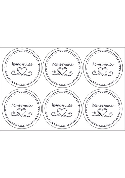 Homemade Yazılı Sticker Seti (4x4 cm 24 Adet)