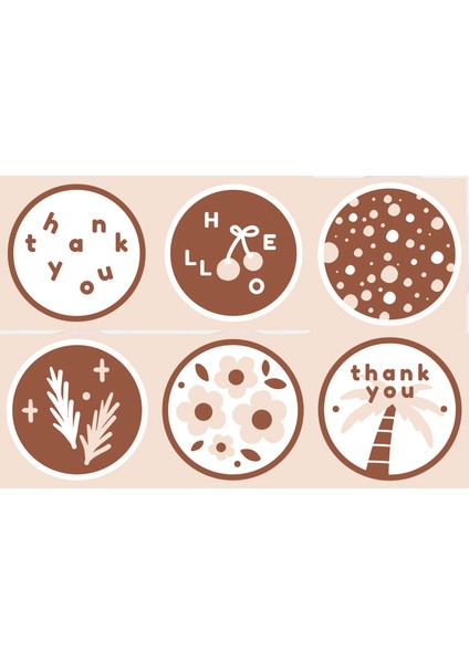 Thank You Yazılı Sticker Seti (4x4 cm 24 Adet)