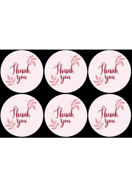 Thank You Yazılı Sticker Seti (4x4 cm 24 Adet)