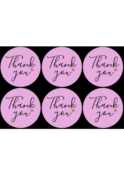 Thank You Yazılı Sticker Seti (4x4 cm 24 Adet)