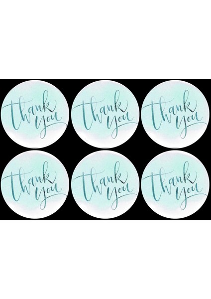 Thank You Yazılı Sticker Seti (4x4 cm 24 Adet)