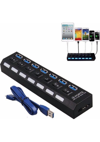 7 Port Very Speed Hızlı USB 3.0 Çoğaltıcı Çoklayıcı Hub Switch