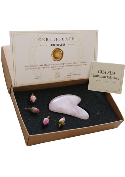 Pembe Kuvars Taşı Gua Sha Yüz Bakımı