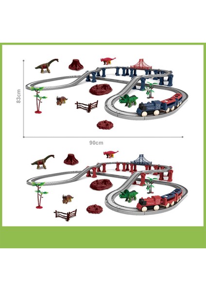 Dinozor Yarışı Araba Oyuncak Seti Esnek Parça Oyuncaklar Dıy Meclisi Çocuklar Için 76 Adet (Yurt Dışından)