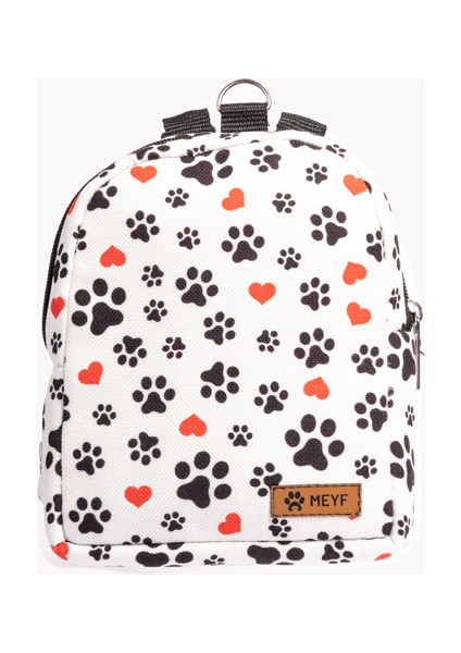 Köpek Sırt Çantası - Köpek Tasması Aparatlı - Patili Model